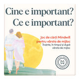 Joc de cărți Mindwill pentru vârsta de mijloc cu 132 de întrebări și 12 exerciții: Cine e important? Ce e important?