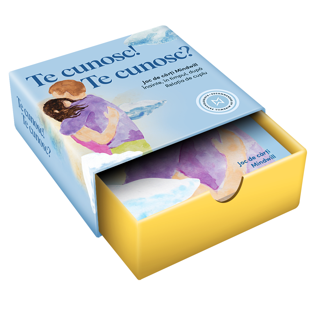 Joc de cărți Mindwill pentru cupluri cu 160 de întrebări: Te cunosc! Te cunosc?