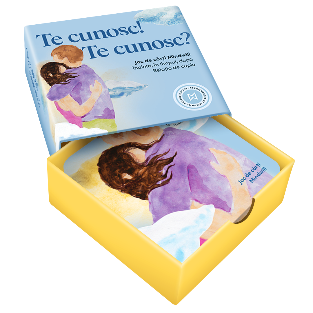 Joc de cărți Mindwill pentru cupluri cu 160 de întrebări: Te cunosc! Te cunosc?